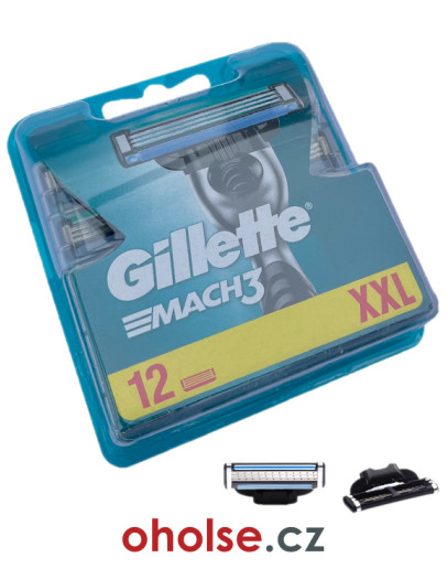 GILLETTE MACH3 žiletky pro muže ve velkém balení 12 hlavic